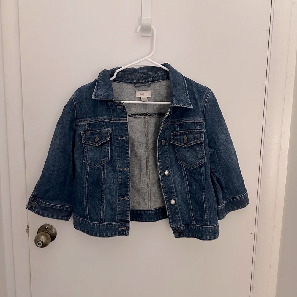 Loft Cropped Jean Jacket- Size 12